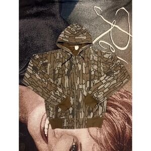 Vintage 90s Ace Sportswear Trebark Thermal Lined Camo Hoodie USA Full Zip Size M